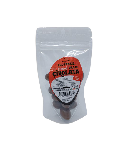 Mayalı Hane Glutensiz Bademli Draje Çikolata