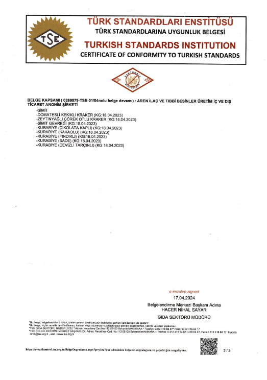 GLUTEN FREE TSE CERTİFİCATE — Sayfa 2